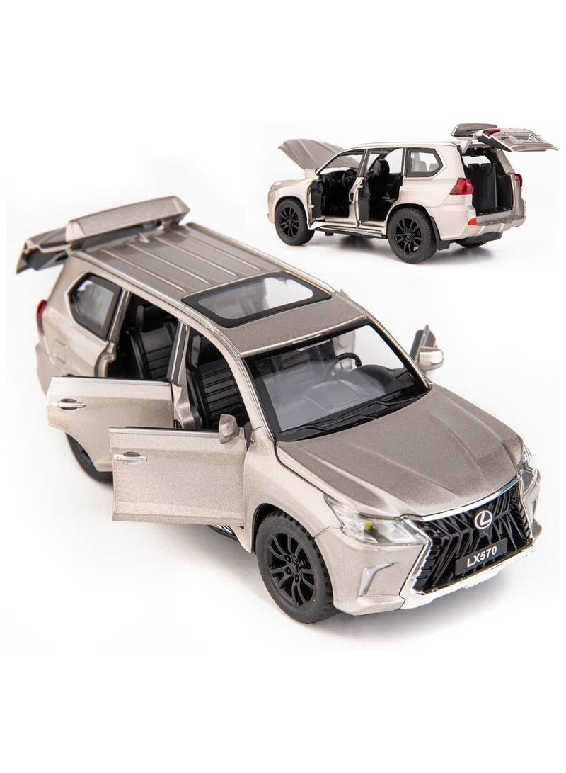 general 1/32 for Lexus LX570 off-road luxury SUV model car zinc alloy pullback toy car  with sound and light suitable for children  boys  girls gifts - Image 2