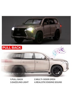 General 1/32 for Lexus LX570 off-road luxury SUV model car zinc alloy pullback toy car  with sound and light suitable for children  boys  girls gifts  - Image 3