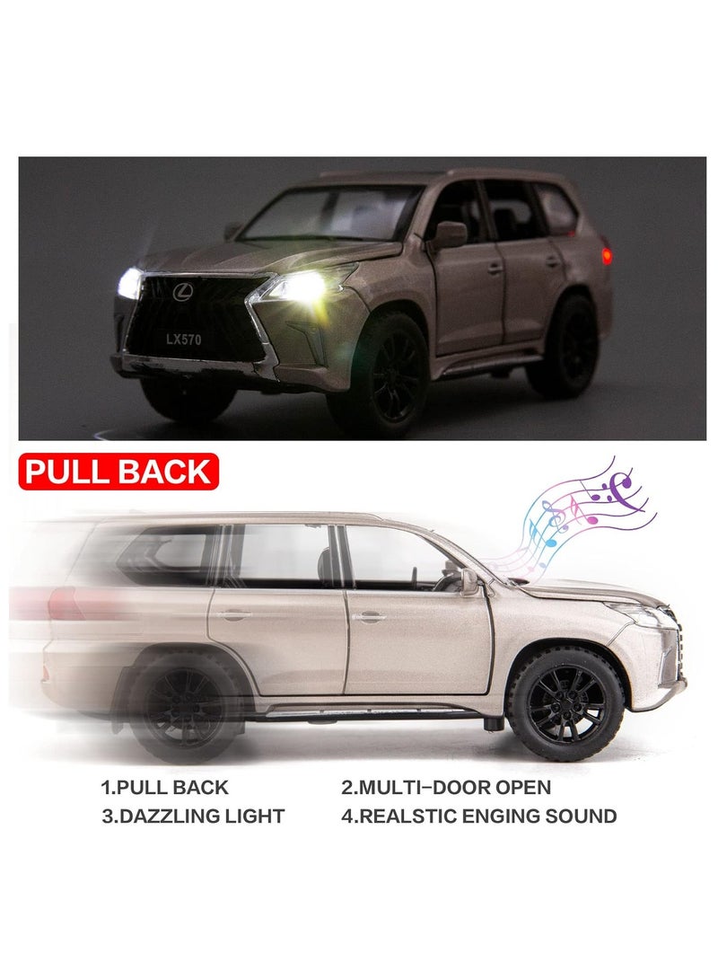 general 1/32 for Lexus LX570 off-road luxury SUV model car zinc alloy pullback toy car  with sound and light suitable for children  boys  girls gifts - Image 3