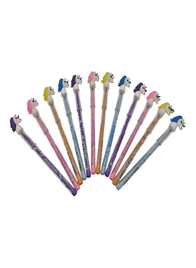 Radiance™ Unicorn Cartoon Pack of 12 Mechanical Pencils for Kids | HB Lead | School Supplies & Writing Stationery Set, Perfect for Return Gifts & Party Favors - Image 1