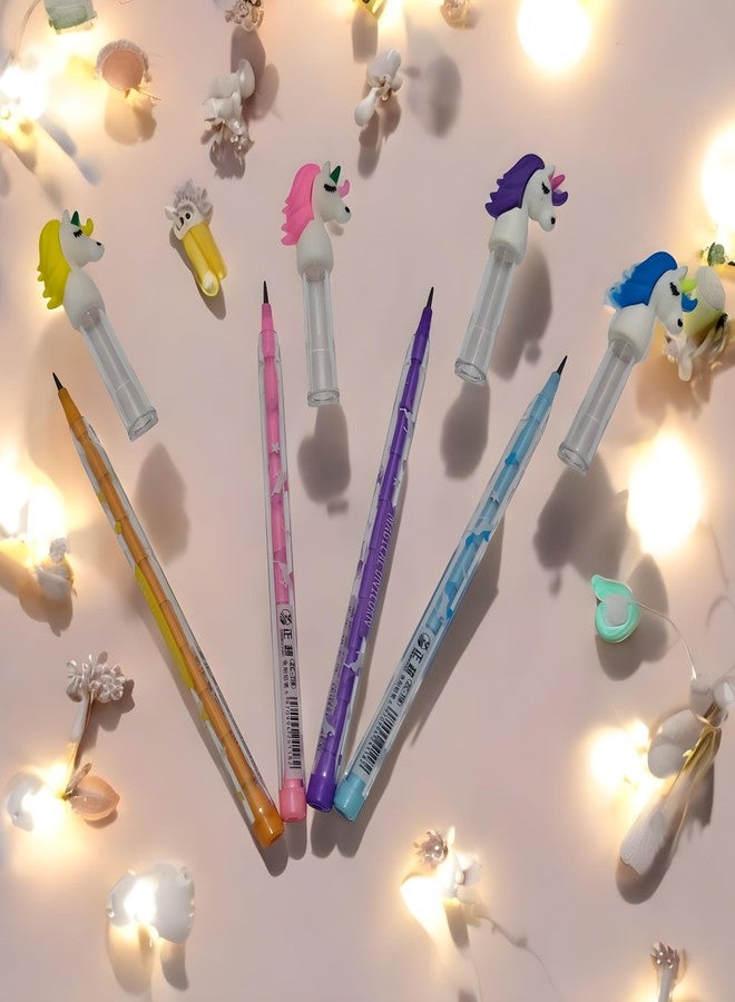 Radiance™ Unicorn Cartoon Pack of 12 Mechanical Pencils for Kids | HB Lead | School Supplies & Writing Stationery Set, Perfect for Return Gifts & Party Favors - Image 2
