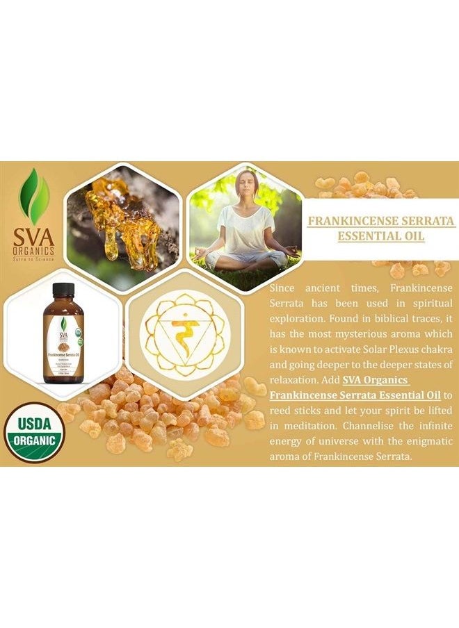 SVA Organics - SVA Organics Frankincense Serrata Essential Oil Organic Certified 30 ml (1 fl oz) with Dropper 100% Pure, Natural & Premium Therapeutic Grade for Glowing Skin, Shiny Hair, Aromatherapy & Diffuser - Image 1