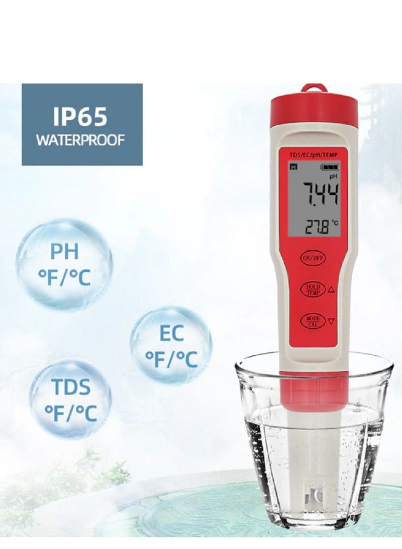 TDS 4 in 1 PH Meter TDS EC ORP Salinity S. G Temperature Meter With Backlight Digital Water Quality Monitor Tester - Image 5