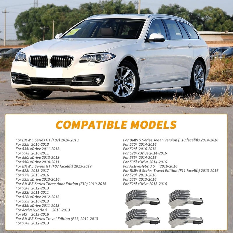 4Pcs Four Piece Headlight Control Unit Set Blu Ray Suitable For BMW 535i 550i 528i 520i 523i ActiveHybrid 5 M5 530i, Replace 63127262731 7262731 - Image 4