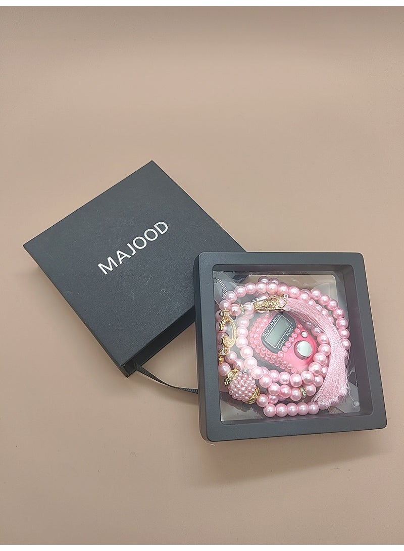 MAJOOD 99 Pink Prayer Beads Counter Gift Box Set - Image 2