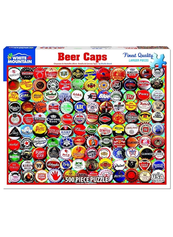 WHITE MOUNTAIN - White Mountain Puzzles Beer Bottle Caps - 500 Piece Jigsaw Puzzle - Image 1