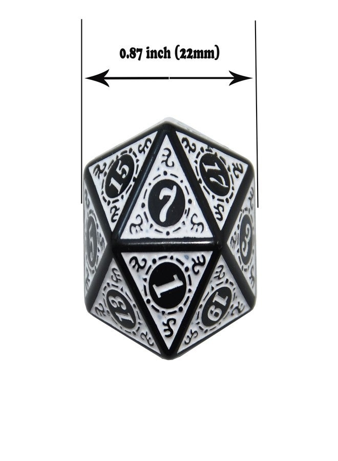 Smartdealspro سمارت ديلز برو 10 عبوة نرد كبير 26 مم 20 وجه لنرد D20 متعدد الأوجه لألعاب DND RPG MTG (أبيض عتيق) - Image 2