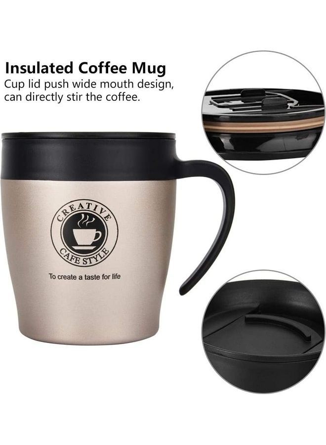 NIBEMINENT Stainless Steel Insulated Coffee Mug Black - Image 4