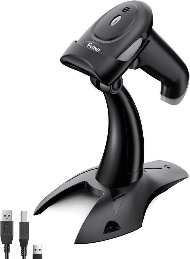 Eyoyo 2D 1D Wireless Barcode Scanner with Stand, 3-in-1 Barcode Reader 2.4G Wireless & Bluetooth & Wired USB Connection, Handheld QR Scanner Compatible with iPhone, Mac, Android, Store, Warehouse... - Image 1