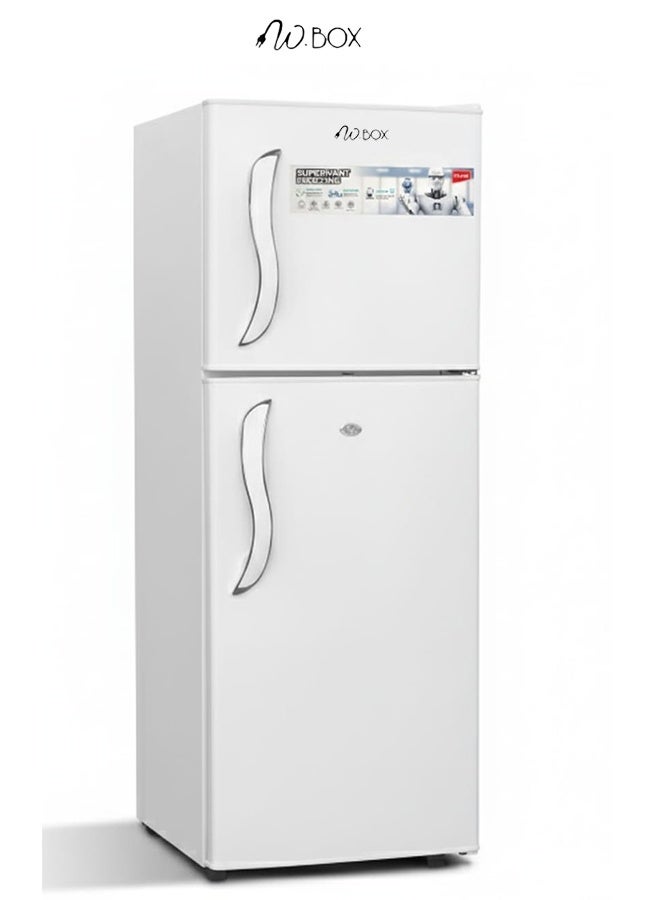 W.BOX 210 Liters Double Door Refrigerator 7.4 Cu.Ft, Freezer, Fast Cooling Fridge, Safety Lock And Key, Low Noise, Energy Saving,2 Years Warranty | WBR210WH - Image 1