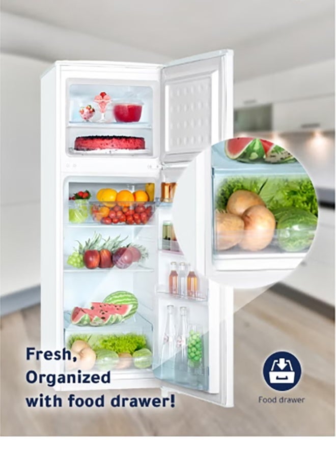 W.BOX 210 Liters Double Door Refrigerator 7.4 Cu.Ft, Freezer, Fast Cooling Fridge, Safety Lock And Key, Low Noise, Energy Saving,2 Years Warranty | WBR210WH - Image 2