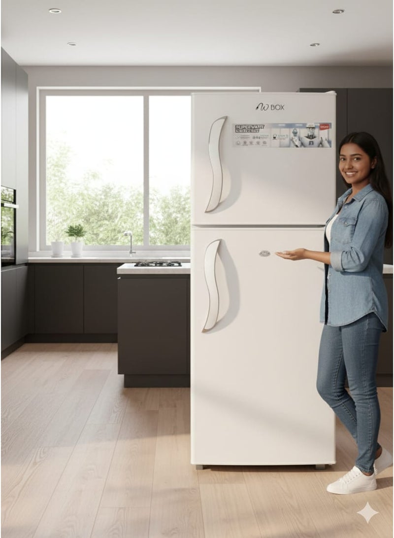 W.BOX 210 Liters Double Door Refrigerator 7.4 Cu.Ft, Freezer, Fast Cooling Fridge, Safety Lock And Key, Low Noise, Energy Saving,2 Years Warranty | WBR210WH - Image 4