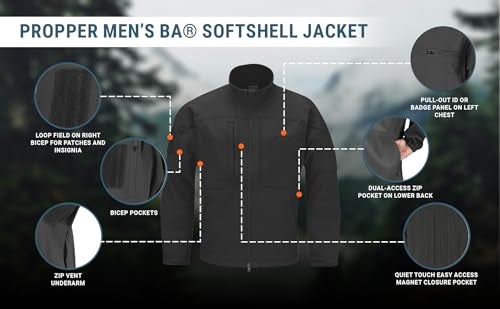 Propper Men's BA Softshell Jacket, Black, 3X-Large - Image 5