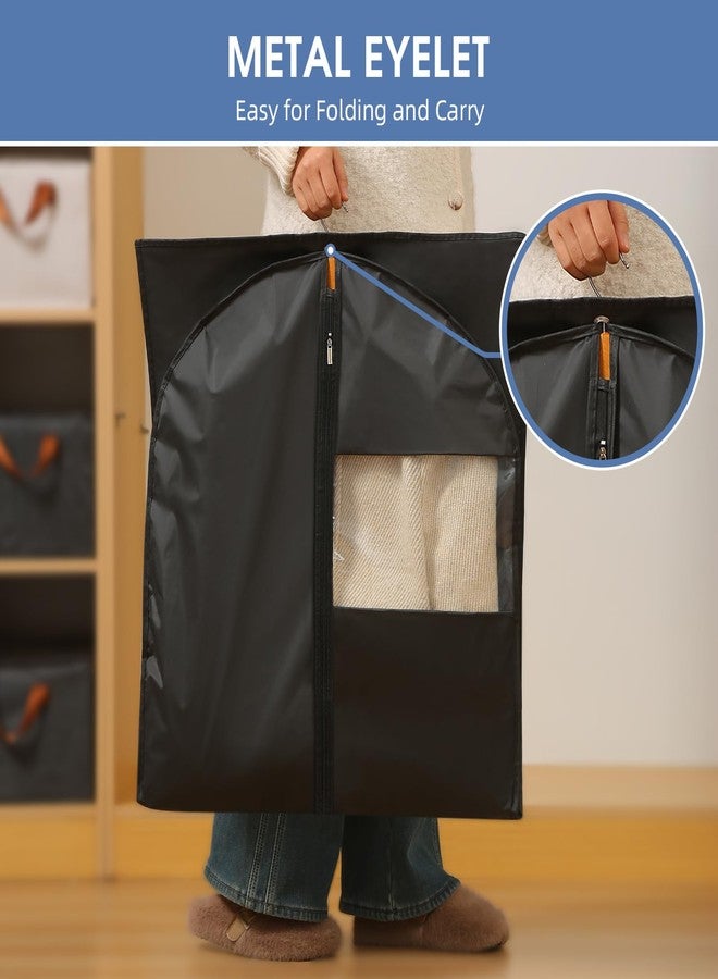 Perber Dress Bags for Gowns, 65'' Long Garment Bags for Hanging Clothes, Dress Garment Bag, Black Dress Bag with Clear Window for Dresses, Coats, Uniforms（5 Packs） - Image 4