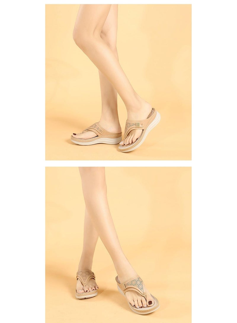 NIBEMINENT Shoes for Women Summer Fashion Women Comfortable Flip Flops  Casual Beach Non-slip Sandals Outdoor Slippers - Image 3