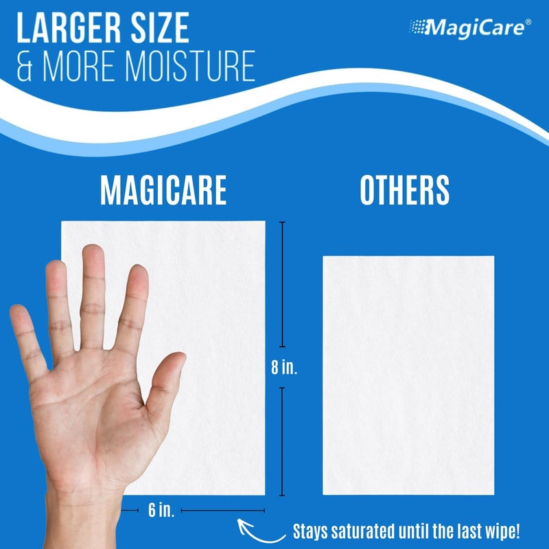 MAGICARE 75% Alcohol Wipes (Travel Packs) - Premium, Large, Unscented Alcohol Hand Wipes, Travel Size - Hand Sanitizing Wipes - Travel Bag, Car, Camping - 10 Packs of 20 (200 Wipes) - Image 5