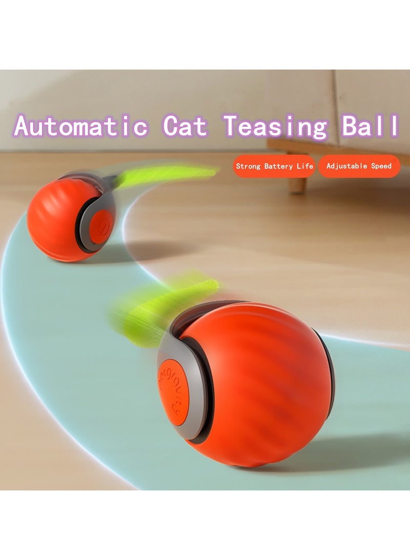 Beauenty Speedy Tail 2.0, Moving Cat Ball, New Generation Interactive Cat Toy, Electric Cat Ball Toy, Interactive Cat Toy With Two Speed Adjustment, Automatic Moving Ball 2PCS(Orange + Blue) - Image 2