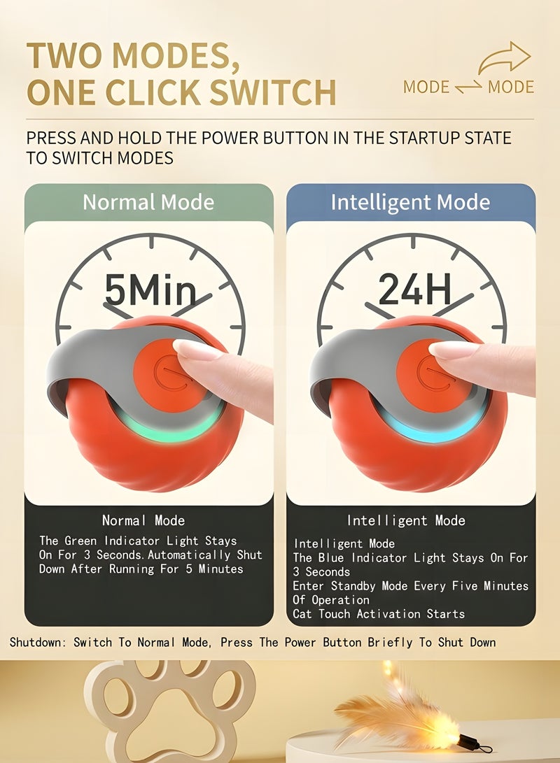 بيوينتي سبيدي تيل 2.0   كرة قطط متحركة   لعبة قطط تفاعلية من الجيل الجديد   لعبة كرة كهربائية للقطط   لعبة قطط تفاعلية مع سرعتين قابلتين للتعديل   كرة تتحرك تلقائيا ٢ قطعة برتقالي وأزرق - Image 5