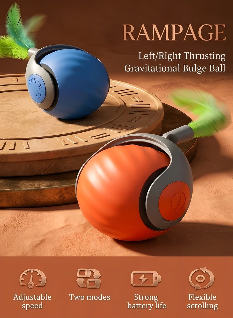 بيوينتي سبيدي تيل 2.0   كرة قطط متحركة   لعبة قطط تفاعلية من الجيل الجديد   لعبة كرة كهربائية للقطط   لعبة قطط تفاعلية مع سرعتين قابلتين للتعديل   كرة تتحرك تلقائيا ٢ قطعة برتقالي وأزرق - Image 4