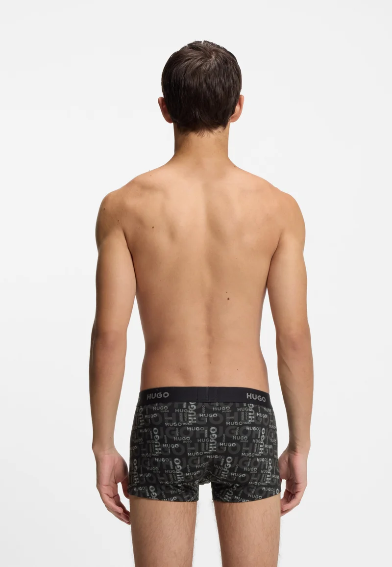 HUGO Patterned Three-pack of logo trunks in stretch cotton for Men | Best Price UAE