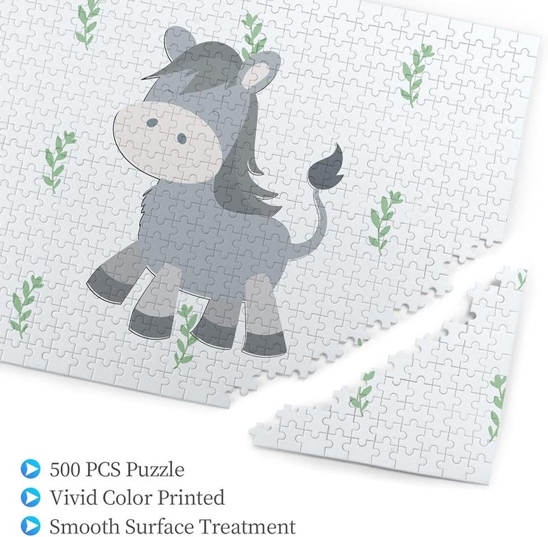 لغز بازل 500 قطعة لحمار فياحيا مبتسم للكبار، ديكور للمنزل، هدية عيد ميلاد - Image 2