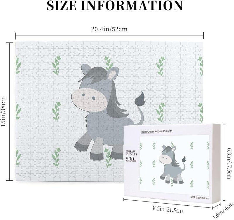 لغز بازل 500 قطعة لحمار فياحيا مبتسم للكبار، ديكور للمنزل، هدية عيد ميلاد - Image 4