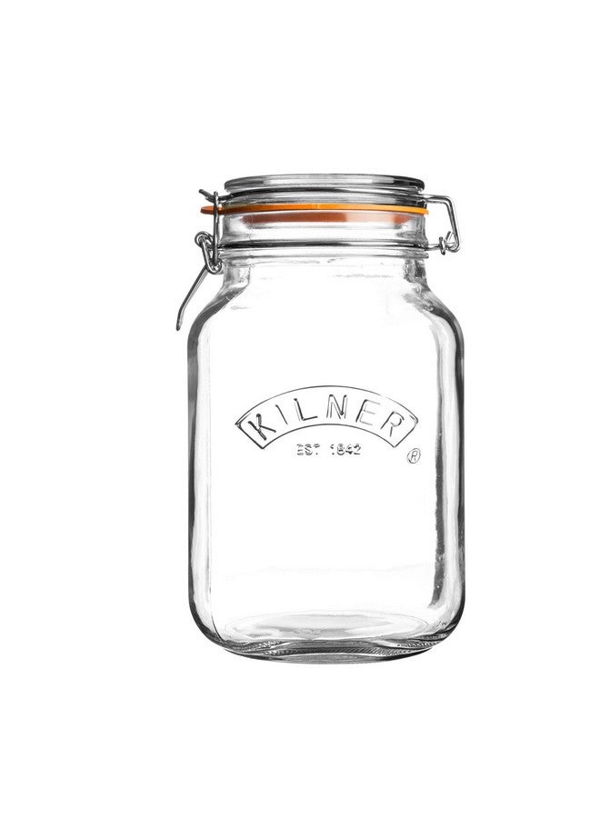 Kilner Kilner Est 1842 Premium Clip Top Airtight Glass Canister Food Storage Container Jar For Thinkitchen With Lid Of Glass, Glass Lock With Wire Clip Lock, Top Fastening Lid, 2 Litres,Transparent  - Image 1