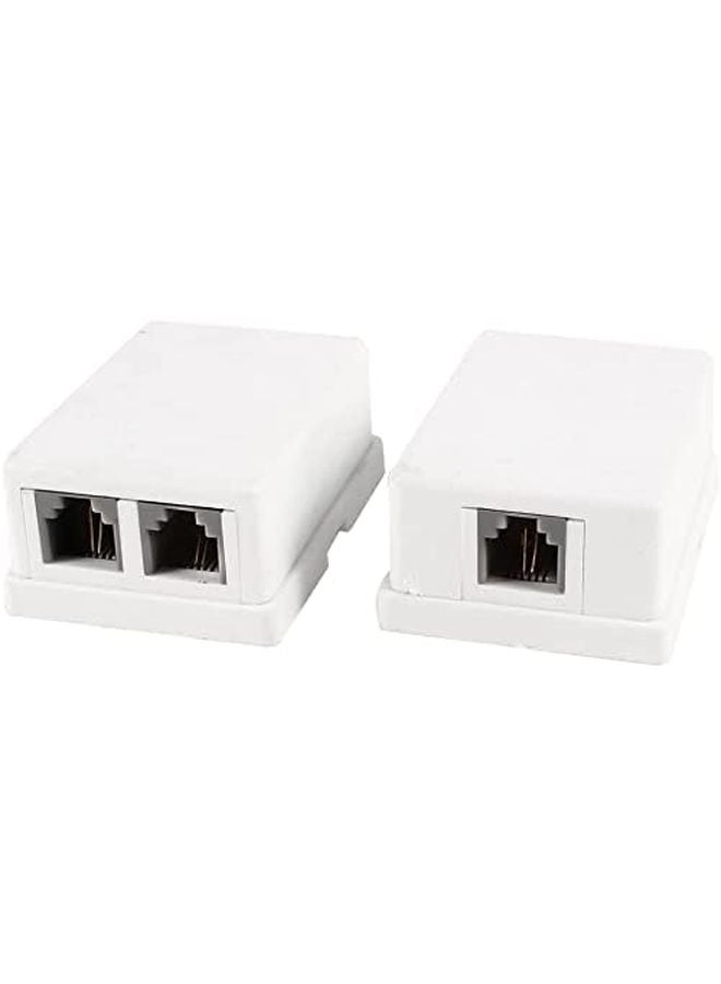 2 Pack RJ11 6P2C Female to 2 Female Telephone Splitter Adapter - Image 1