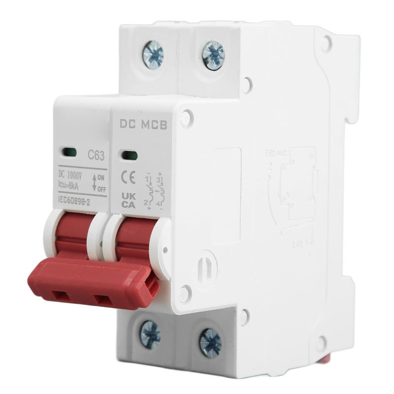SG DC Circuit Breaker 63A 1000V 6000A Breaking Capacity - Faster Tripping with Arc Extinguishing - 35mm DIN Rail Mount for Solar Photovoltaic System - Image 3