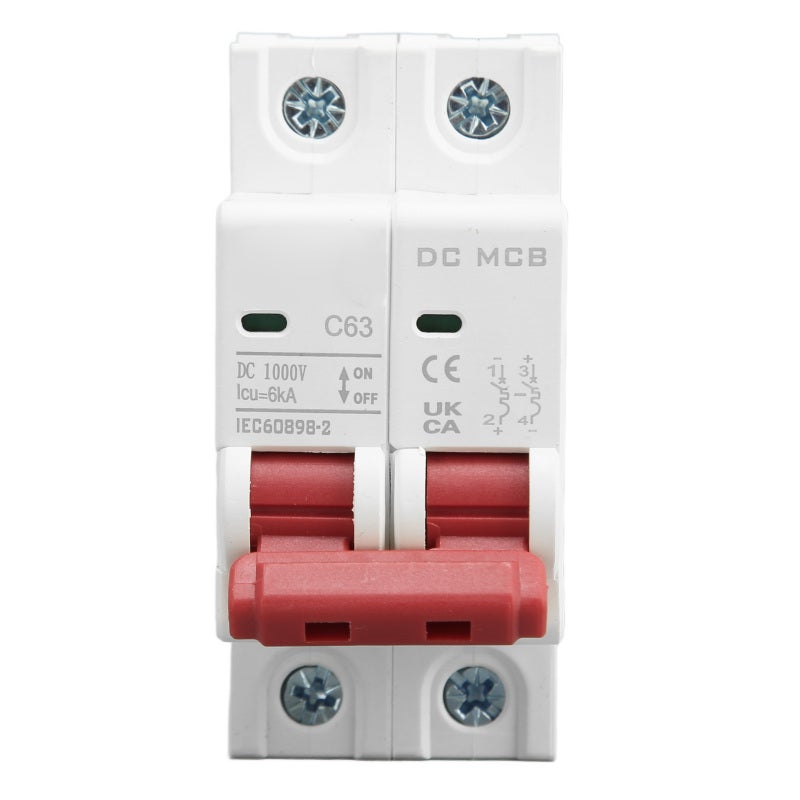 SG DC Circuit Breaker 63A 1000V 6000A Breaking Capacity - Faster Tripping with Arc Extinguishing - 35mm DIN Rail Mount for Solar Photovoltaic System - Image 1