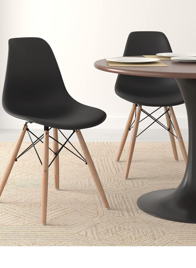 ماس كرسي المطبخ وغرفة الطعام بتصميم عصري مع أرجل من الخشب الطبيعي - Image 1