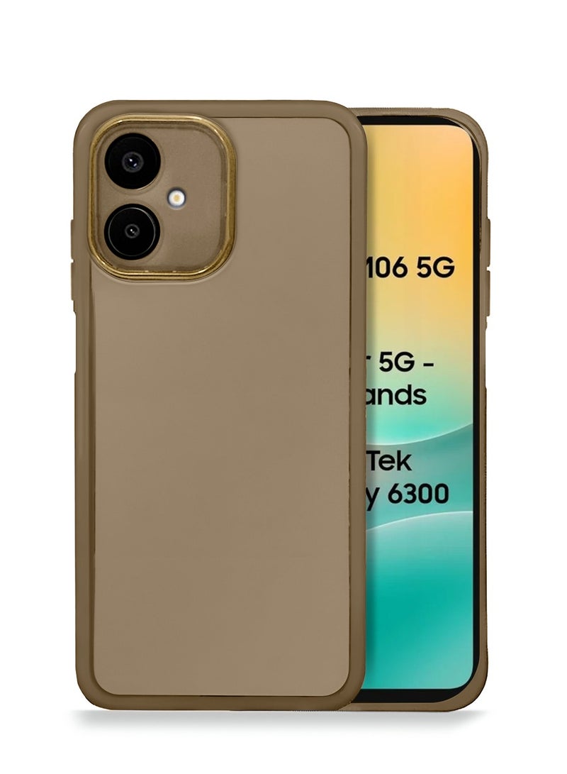 دبليو تيك سامسونج جالاكسي M06 / سامسونج جالاكسي F06 5G 2025 ناعم شفاف TPU سيليكون هاتف رفيع للغاية أنيق مطلي بالكهرباء غطاء العلبة الخلفي للكاميرا - بني - Image 1