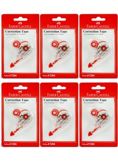FABER-CASTELL 6-Piece Correction Tape 12 Meter Length  - Image 1