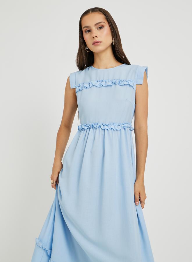 تايك تو فستان ماكسي - بدون أكمام بكسرات مزدوجة صلبة - Image 2