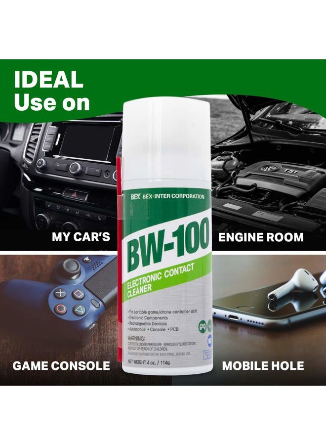 BW-100 Non-Flammable Electronic Contact Cleaner Aerosol Spray - Safely Cleans Joycons, Computers, PCB and More - Removes dust, Dirt and contaminants on Contact-Quick Dry | 4oz/114g | Pack of 3 - Image 4