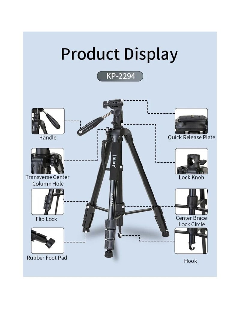 Jmary KP-2294 Multifunctional Professional Tripod With Multi Angle Adjustment Black - Image 2