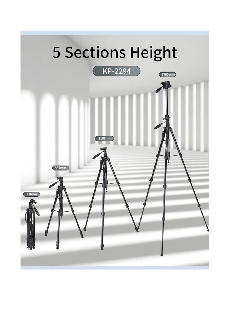 Jmary KP-2294 Multifunctional Professional Tripod With Multi Angle Adjustment Black - Image 3