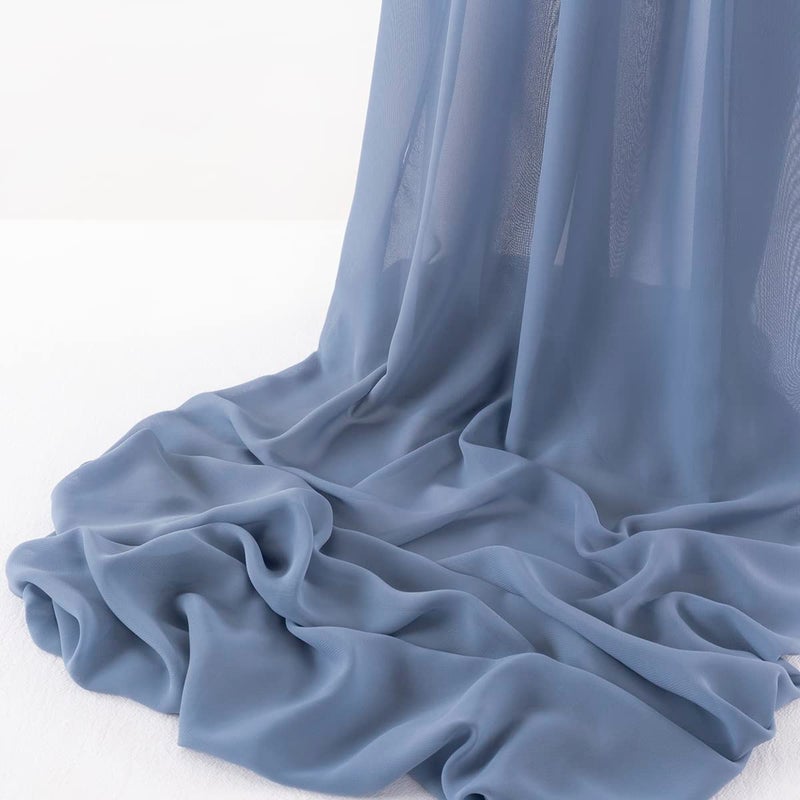 MLMW Dusty Blue Chiffon Fabric Sheer Fabric by the Yard 20 Yards 60" Wide Wedding Arch Draping Fabric Sheer Blue Material for Party Backdrop Curtain Arch Ceiling Decor - Image 5