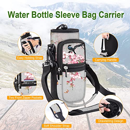 AORTDES 25/32/40/64oz Water Bottle Bag Holder Carrier-Insulated Crossbody Sling Case Sleeve with Strap & Pockets for Men Women Gym Cycling Travel Walking Hiking Camping (WBH-19, 40oz) - Image 5