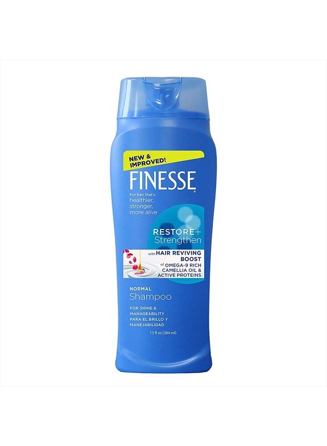 FINESSE Restore + Strengthen Normal Shampoo, 13 oz (Pack of 6), Enhance Hair's Shine & Manageability - Image 1