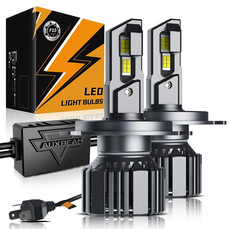 Auxbeam H4 9003 Fog Light F15 Series H4 Powersports 20000LM 600 Brighter 6500K HB2 Light for UTV ATV Offroad Vehicles