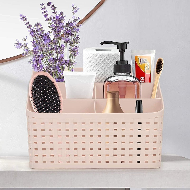 Entisia Multipurpose Desk Organizer Plastic Unbreakable Spoon Holder,Pen & Pencil Stand,Dressing Table Organizer,Comb Stand,Remote & Mobile Stand with 5 Division, for Home,Office,Kitchen,20X15X5 Cm - Image 4