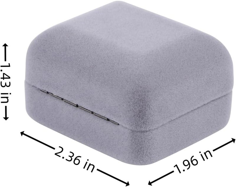 Omeet Velvet Metal Glossy with LED Jewelry Gift Box for Proposal, Engagement, Wedding - Easy to fit into Your Pocket or Handbag - Grey - Image 2