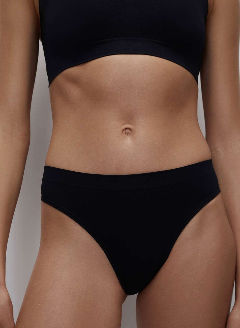 belle you Seamless Brazilian Panties for Women & Girls – Low Rise Microfiber Briefs with Cotton Gusset, No Elastic Hem, Everyday Underwear, Black  - Image 4