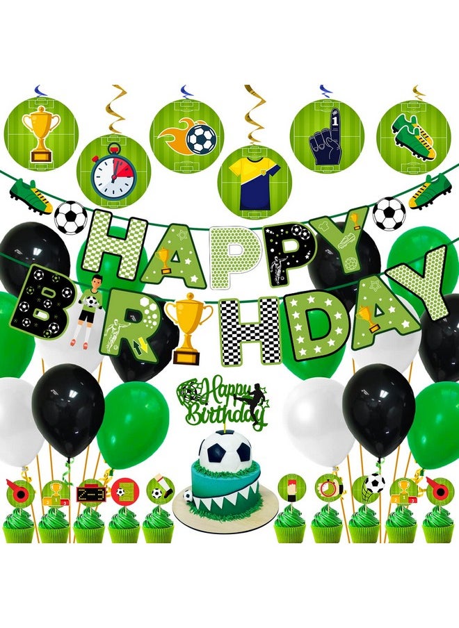 Party Propz Party Propz Football Theme Birthday Decoration - 43Pcs Happy Birthday Decoration Items for Boy | Soccer Theme Birthday Decoration Items | Football Balloons for Decoration | Kids Birthday Decorations  - Image 1