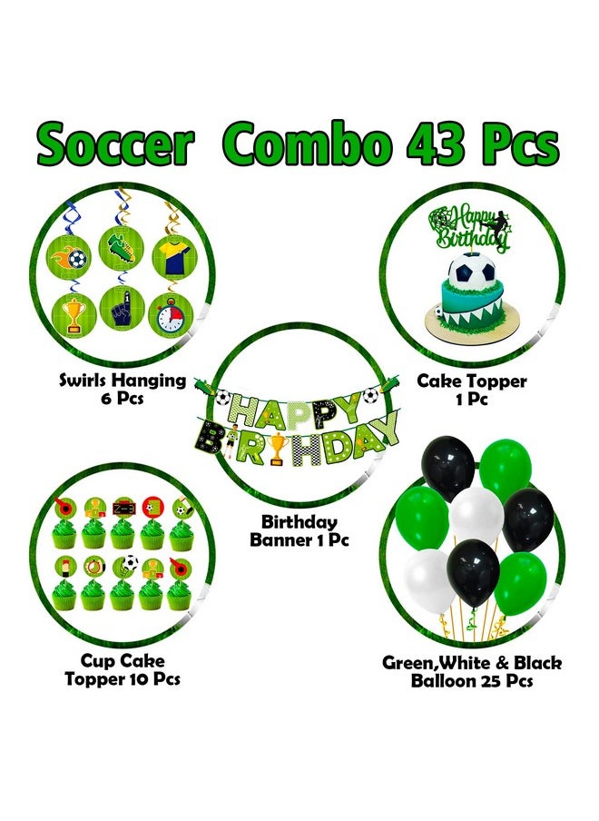 Party Propz Party Propz Football Theme Birthday Decoration - 43Pcs Happy Birthday Decoration Items for Boy | Soccer Theme Birthday Decoration Items | Football Balloons for Decoration | Kids Birthday Decorations  - Image 2