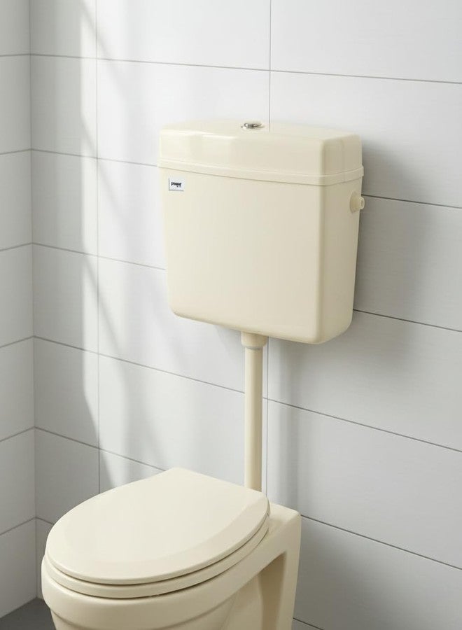 Prayag® Duo Flush PTMT 10 Litre Cistern for Indian & Western Toilet | Wall Mounted Cistern with Top Push Button | 3-Years Manufacturer Warranty | Leak-Proof Toilet Flush Tank - (Ivory) - Image 5