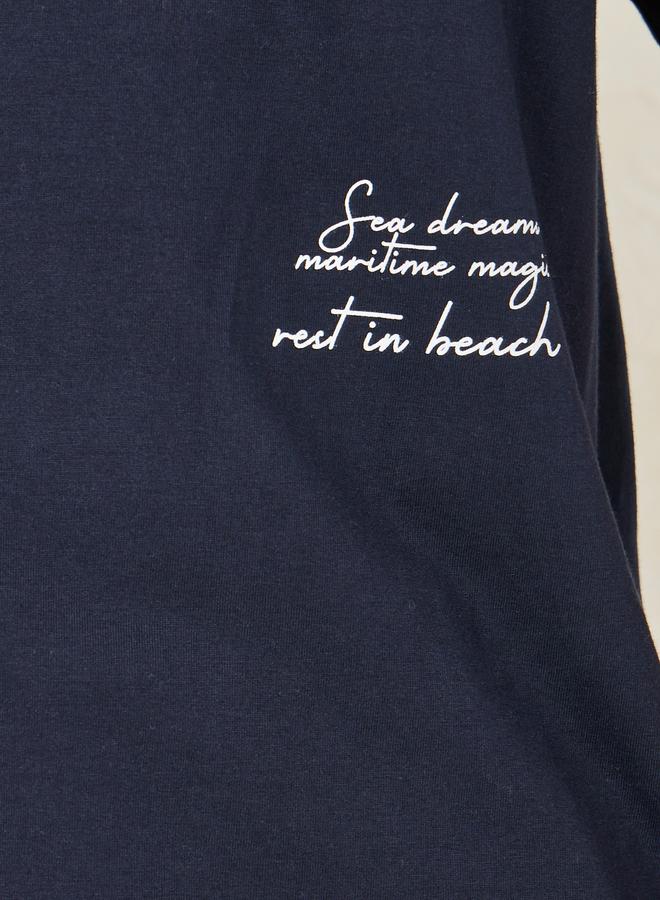 ستايلي تيشيرت بومبر مطبوع ثقيل الوزن ستايلي كبير الحجم - Image 4