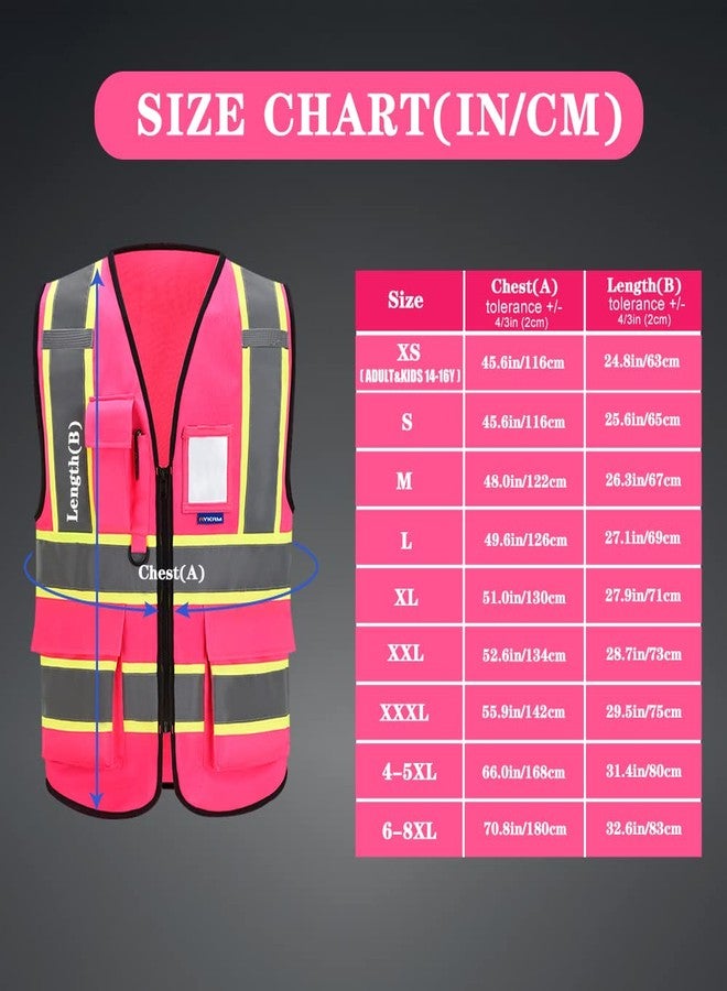 AYKRM 11 colors available high visibility safety vest pink - Image 3
