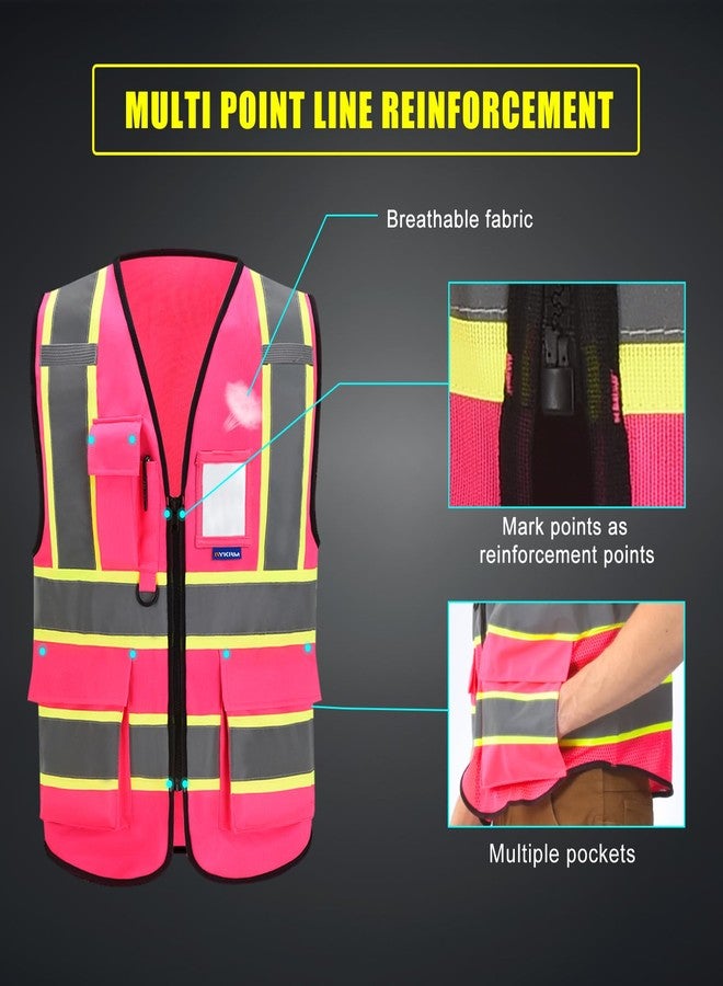 AYKRM 11 colors available high visibility safety vest pink - Image 5